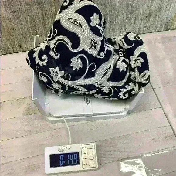 XL DRAPER & DAMON WOMEN Navy & Cream Blouse Shirt Top A52 X Large - Picture 11 of 11